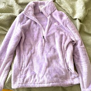 Like new lavendar fleece quarter zip osito pullover from North Face, size Medium